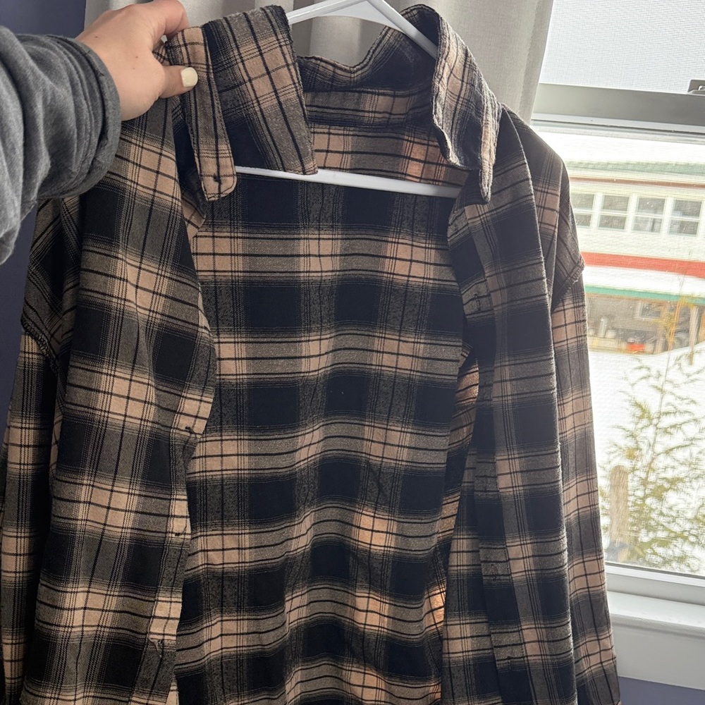 Plaid Button-Up Shirt